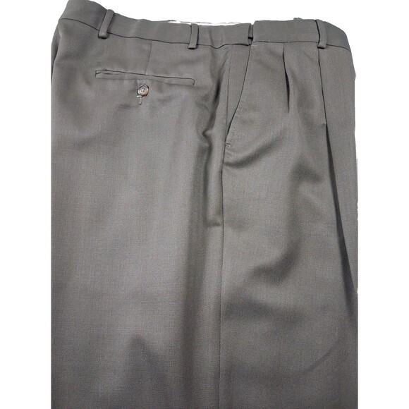 Eddie Bauer Men’s Stretch Waist Dress Pants 36x26 Wool Forest Green - Picture 2 of 13